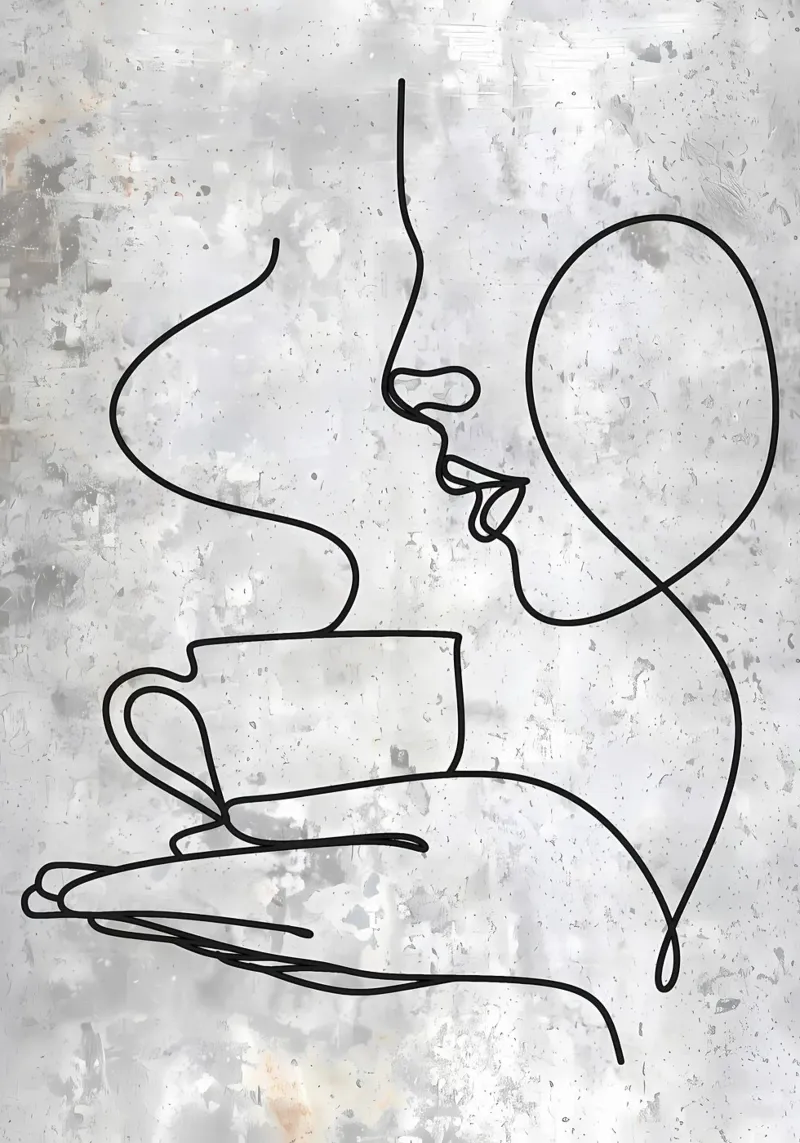 Taza de café Coffee Bar Line Art hahnemühle de Aiden Garcia