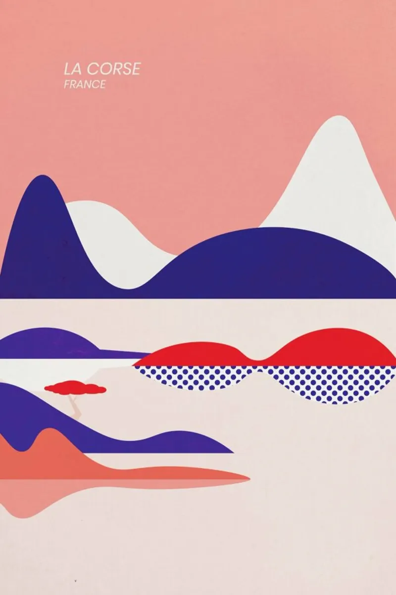 La Corse poster con telaio in plastica da The Cartography Collection