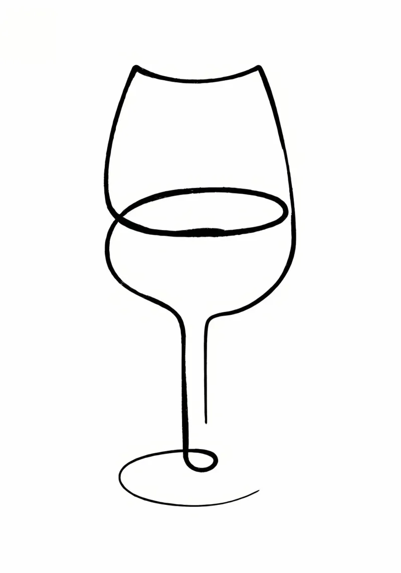 Elegante bicchiere di vino poster con telaio in alluminio da Aiden Garcia