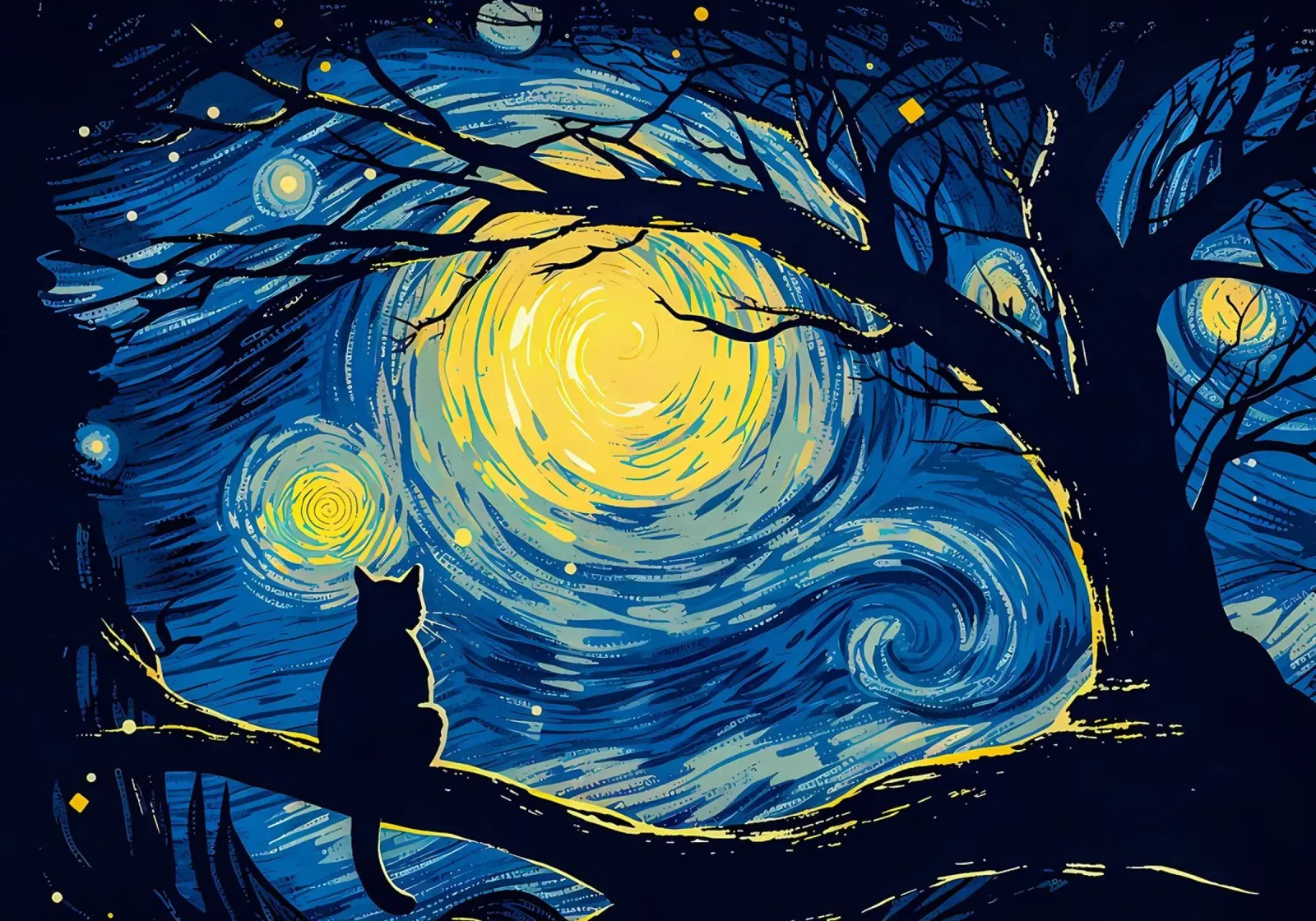 Cat Vangogh pellicola backlit da Adrian Patel