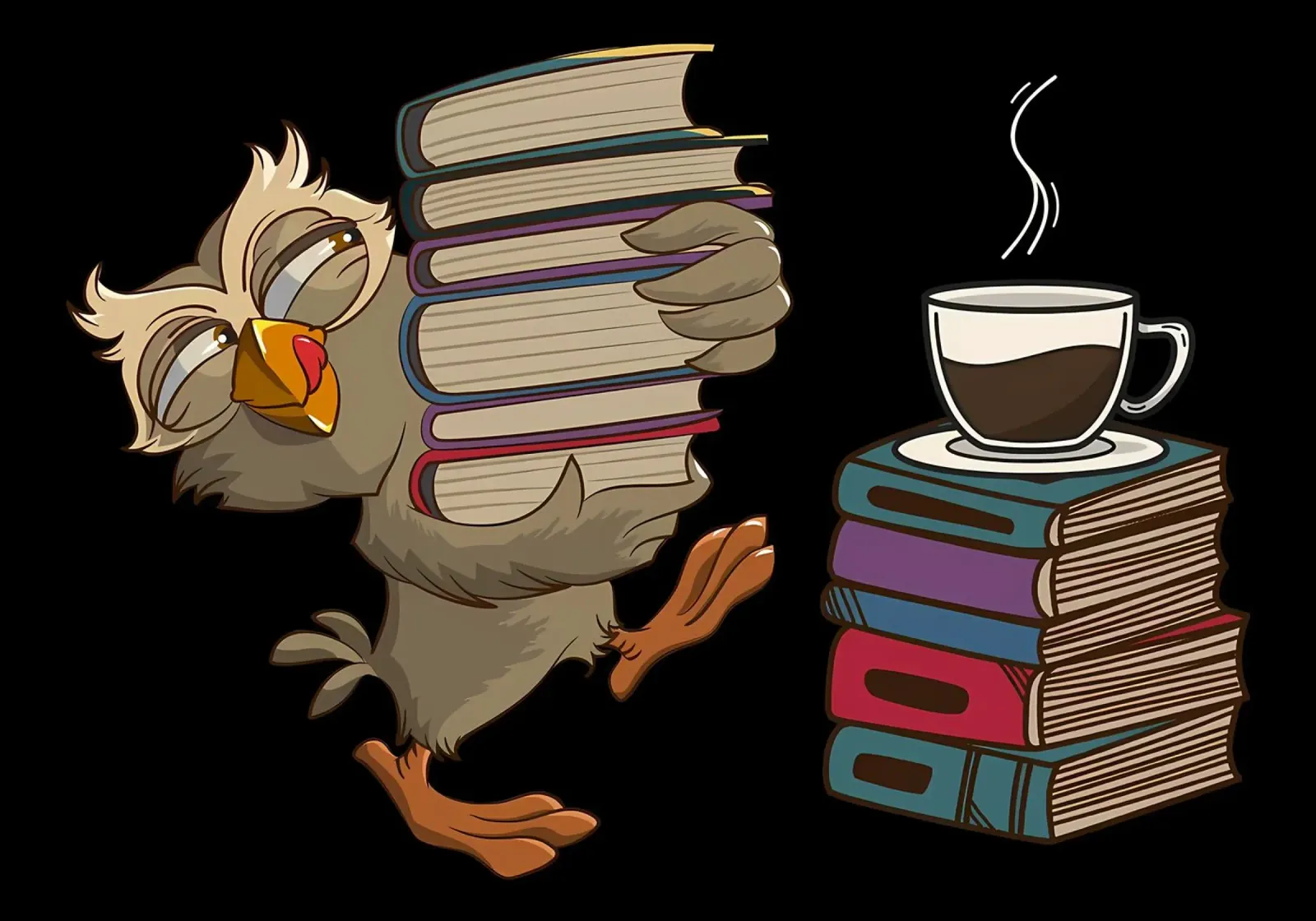 Caffè Gufo Lettura del libro pellicola backlit da Aiden Garcia