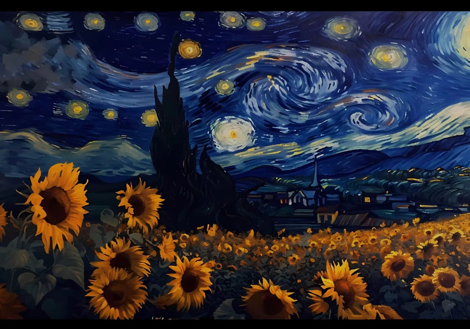 Vangogh-Sonnenblume Poster von Adrian Patel