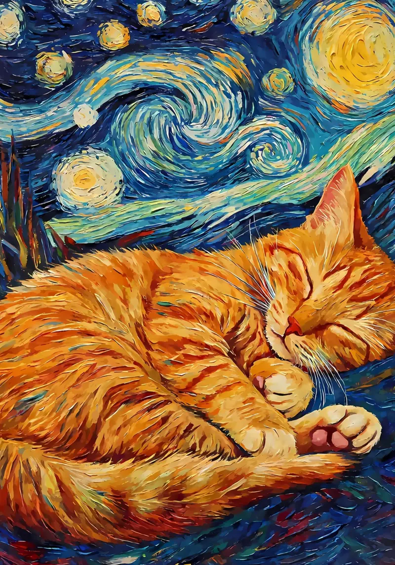 Gatto arancione che dorme pellicola backlit da Adrian Patel