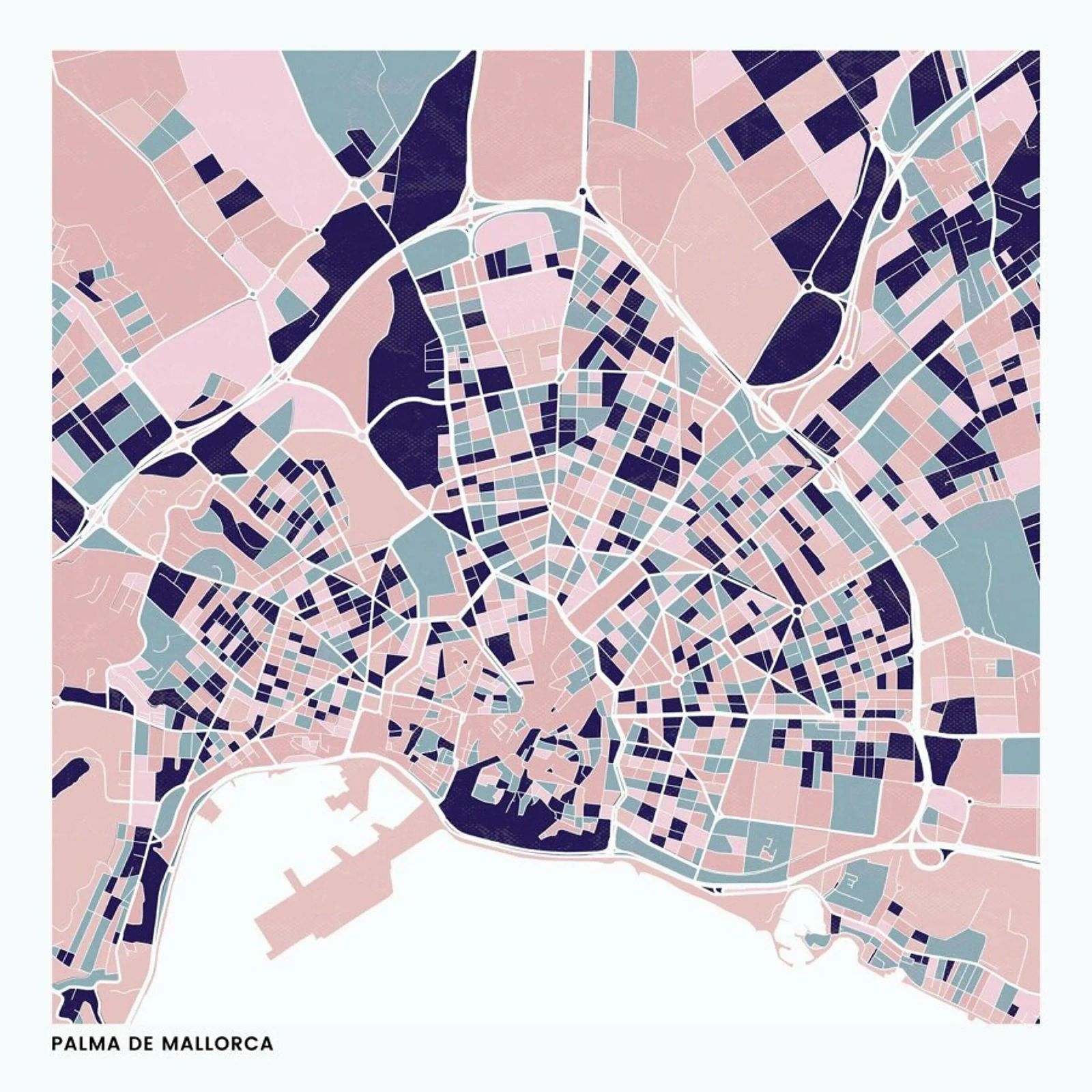 Palma de Mallorca III poster de The Cartography Collection