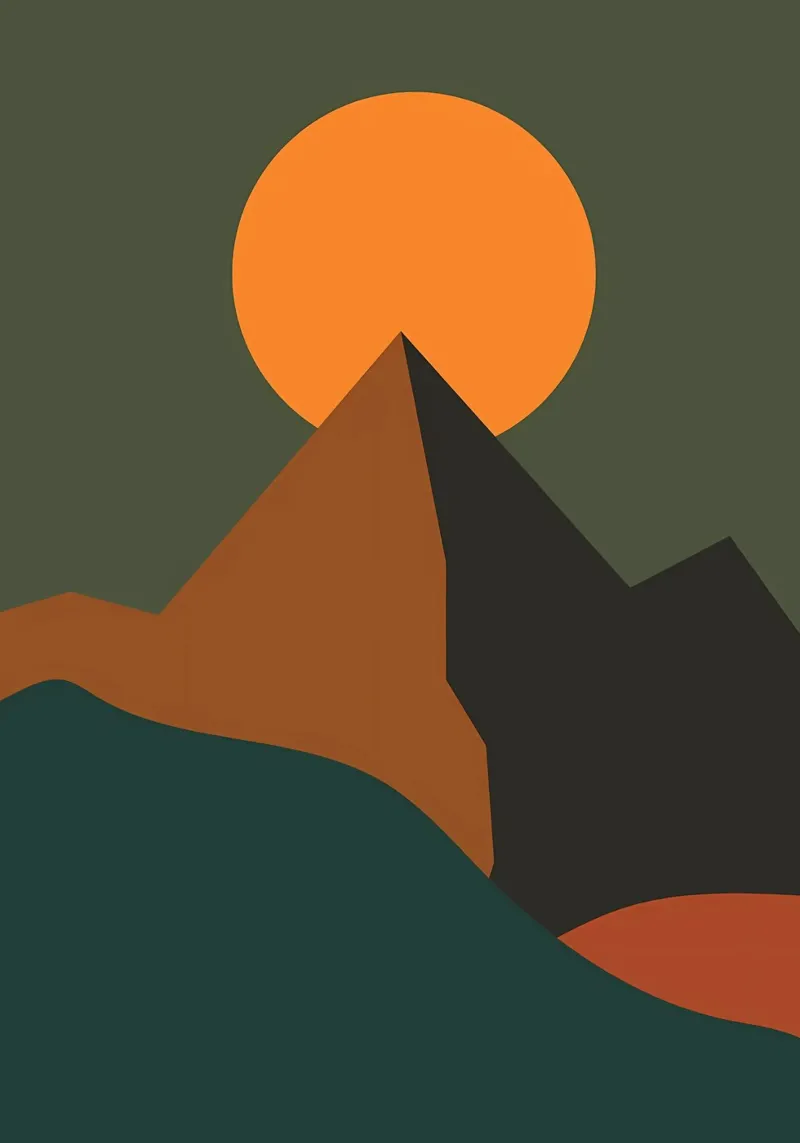 Green mountain with Sun canvas by Bartosz Powalka