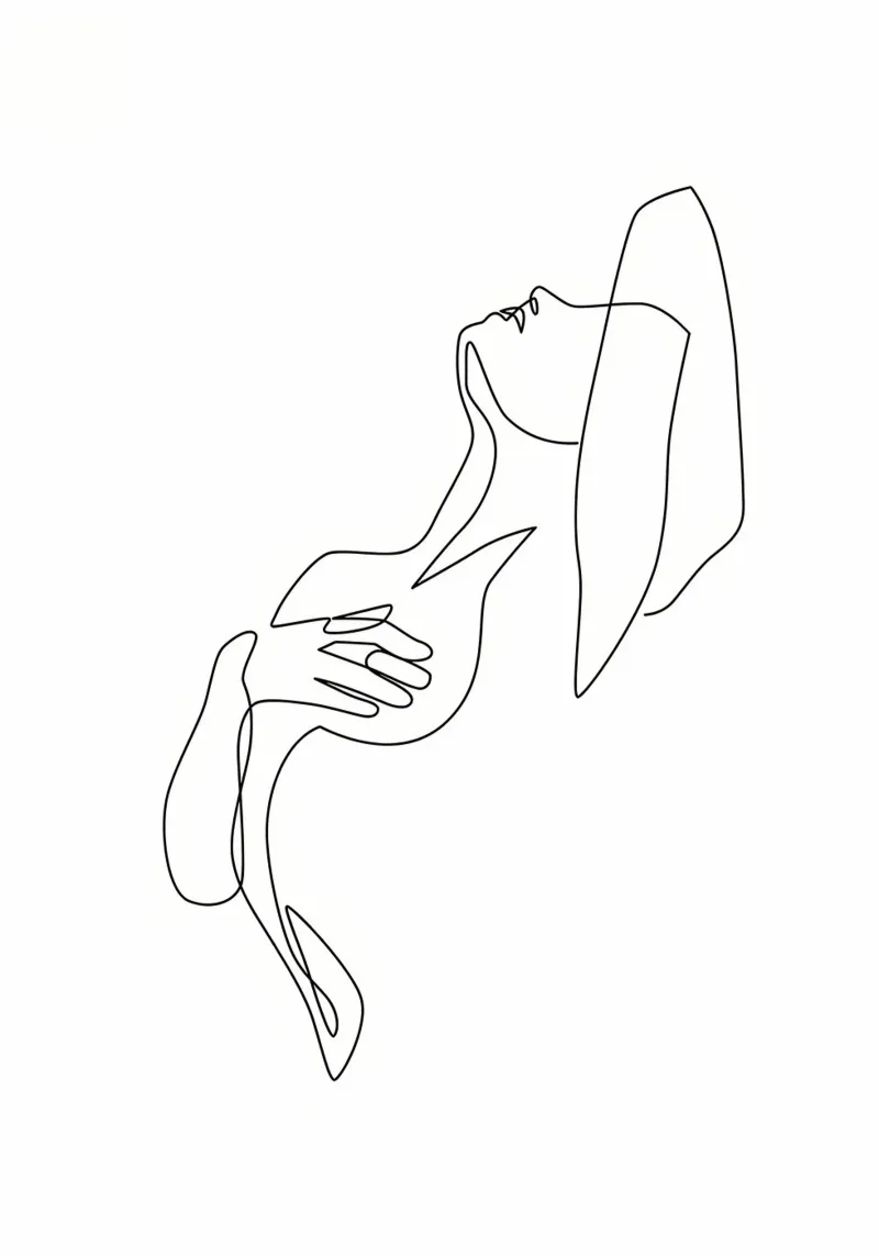 ragazza esotica one line art pellicola backlit da Aiden Garcia
