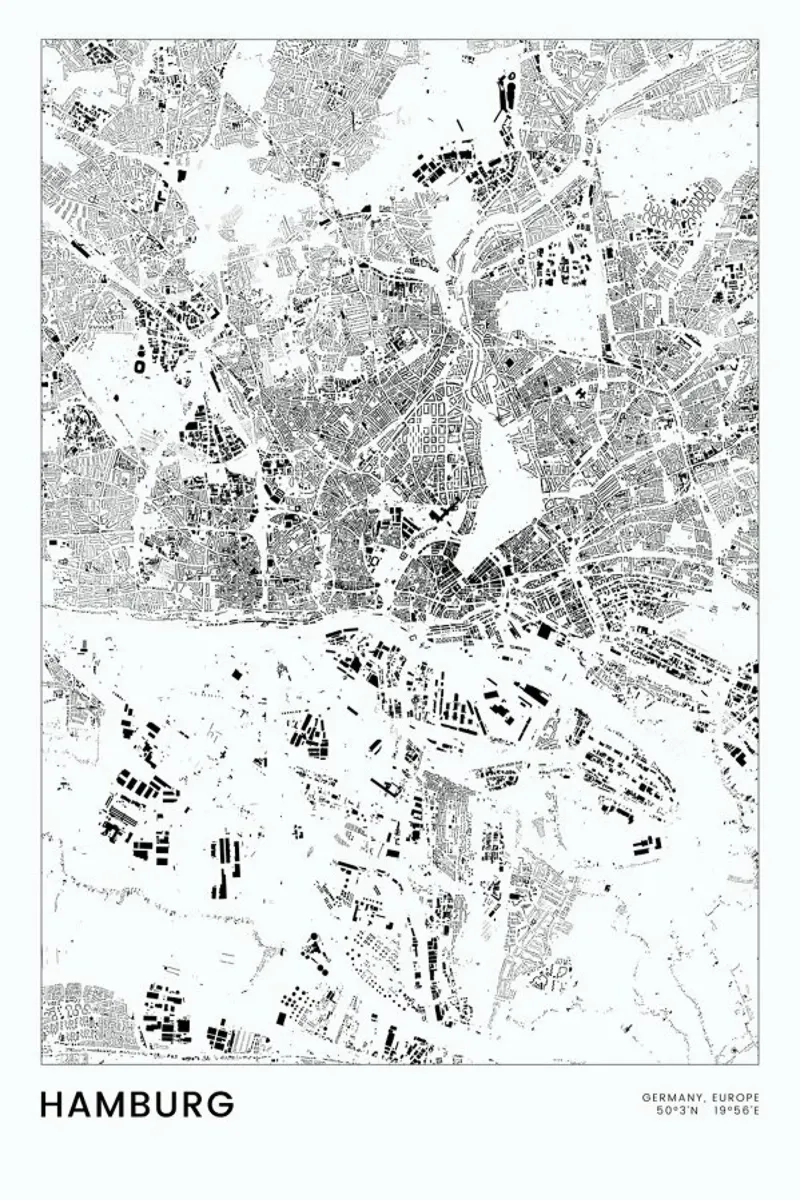 Hamburg pellicola backlit da The Cartography Collection