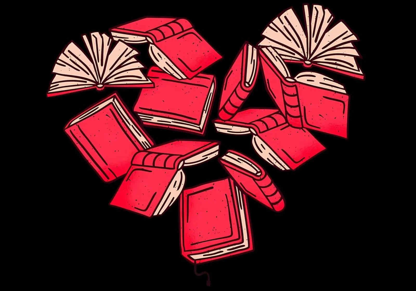 Libri Cuore Leggo l'Amore poster con telaio in plastica da Aiden Garcia