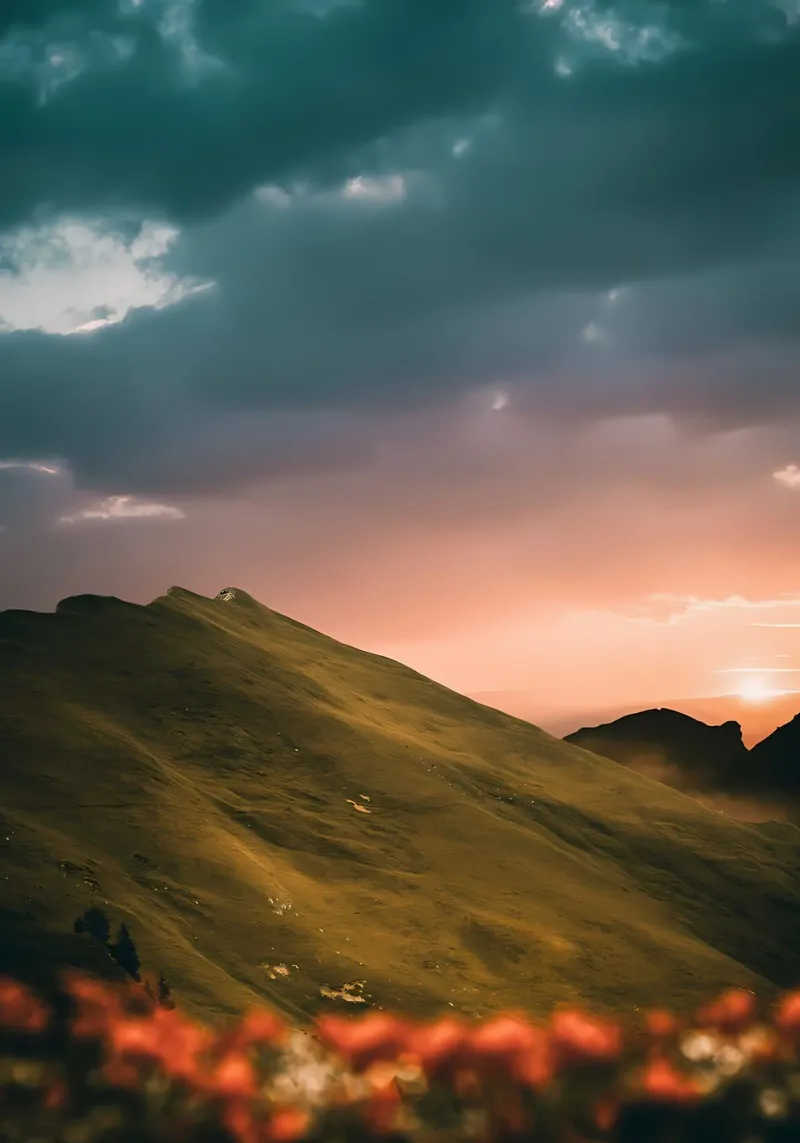 Sunset in the alps canvas by Matthew Katz