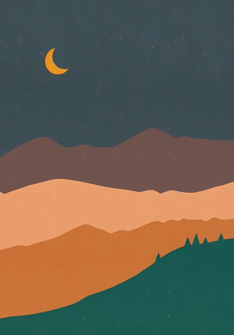 Paesaggio minimalista notturno carta hahnemühle da Bartosz Powalka