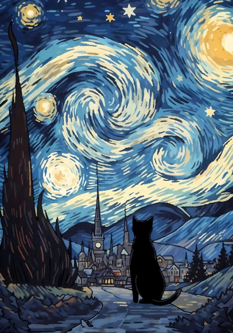 gatto vangogh plexiglass da Adrian Patel