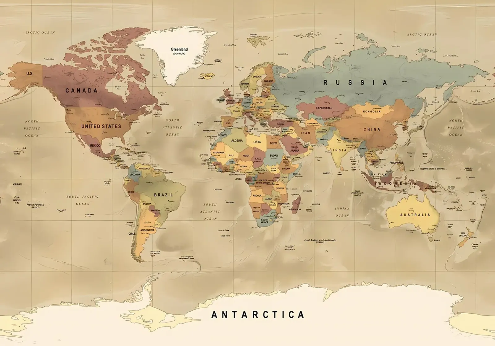 Map Of The World canvas by Aiden Garcia