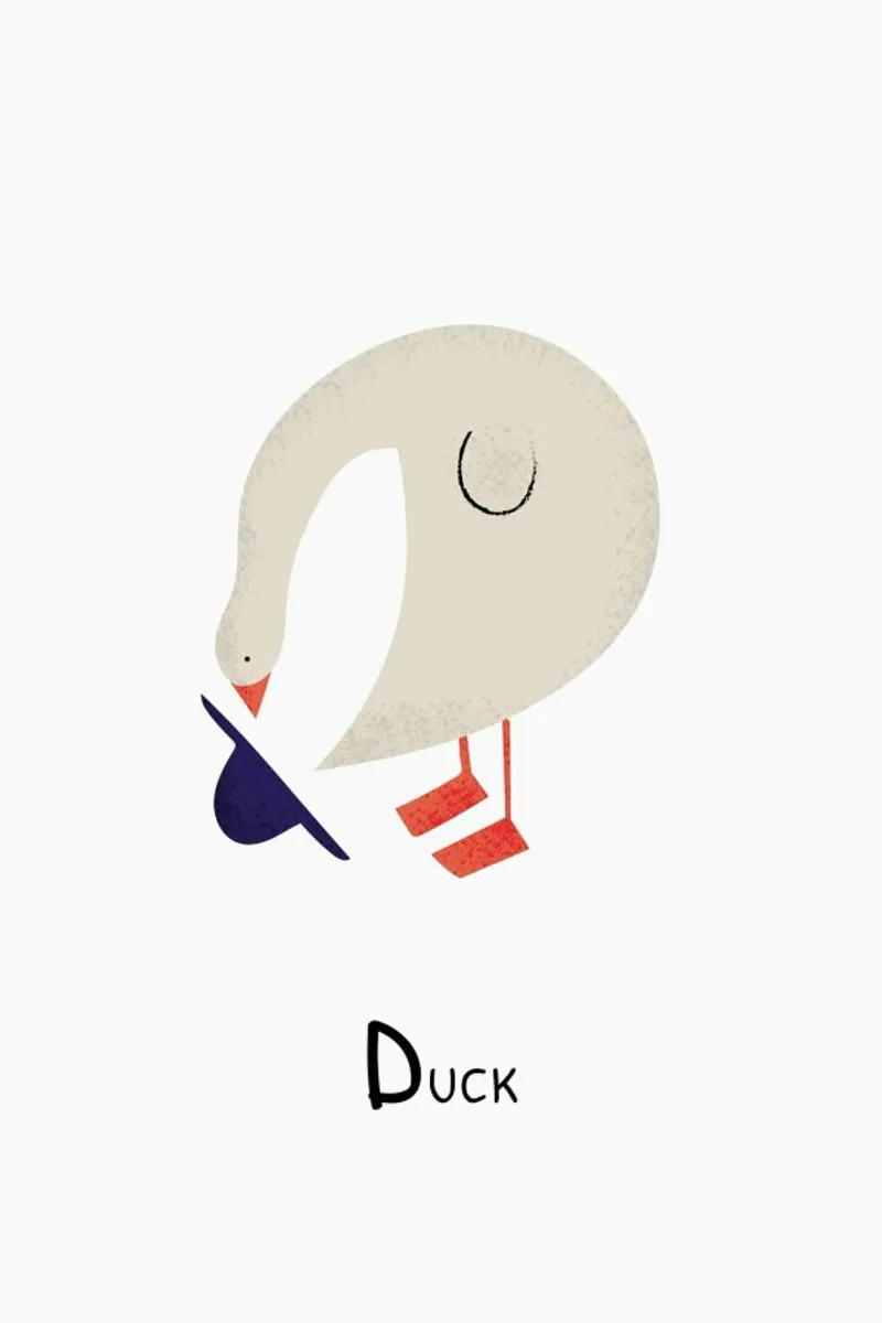D for Duck alluminio dibond da Little Flourishes
