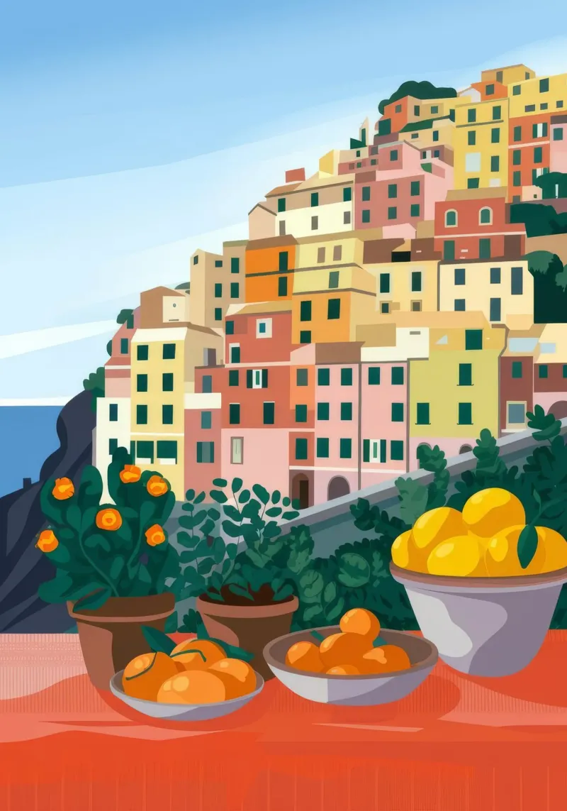 Mediterranean Citrus Feast acrylic glass by Nebula Verse