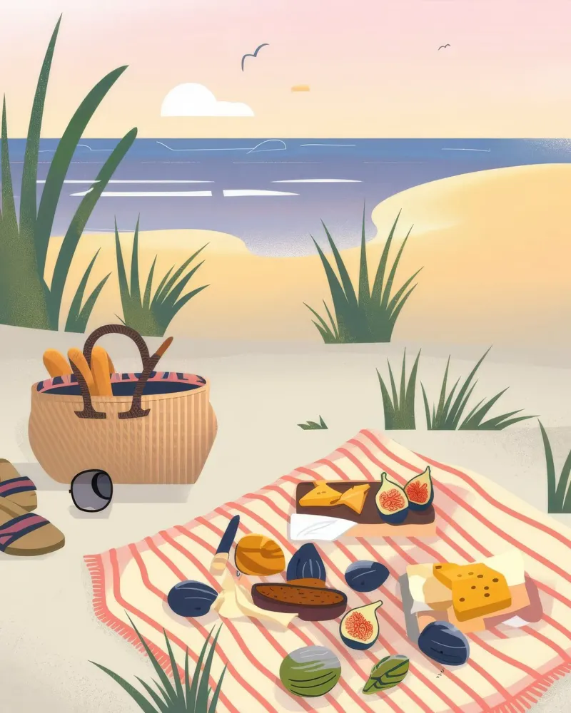 Beachside Picnic Delight canvas by Nebula Verse