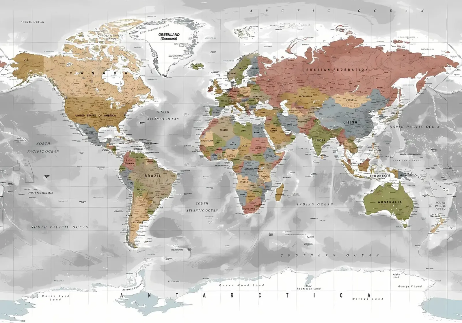 Mappa del mondo carta hahnemühle da Aiden Garcia