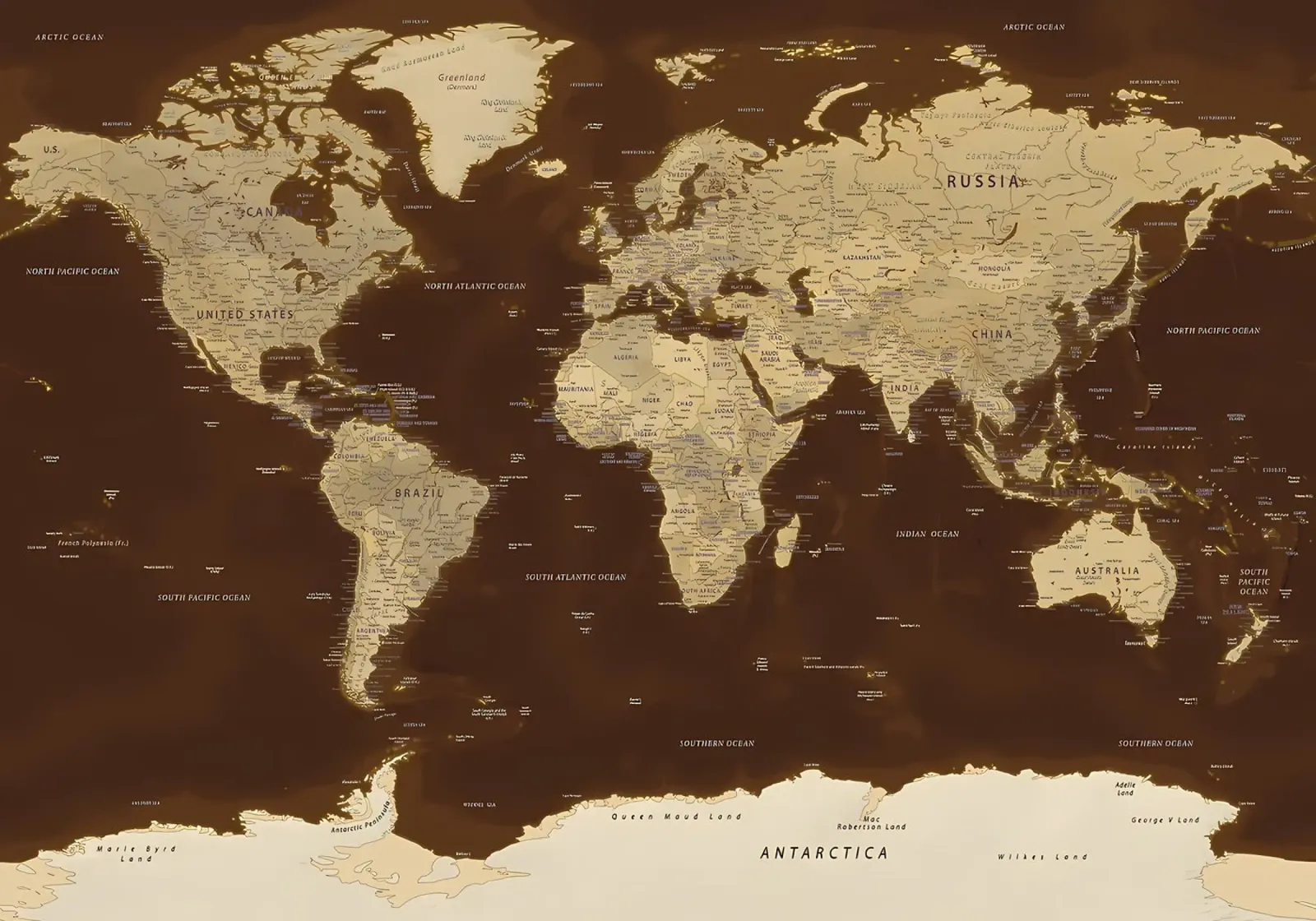 World map hahnemühle by Aiden Garcia