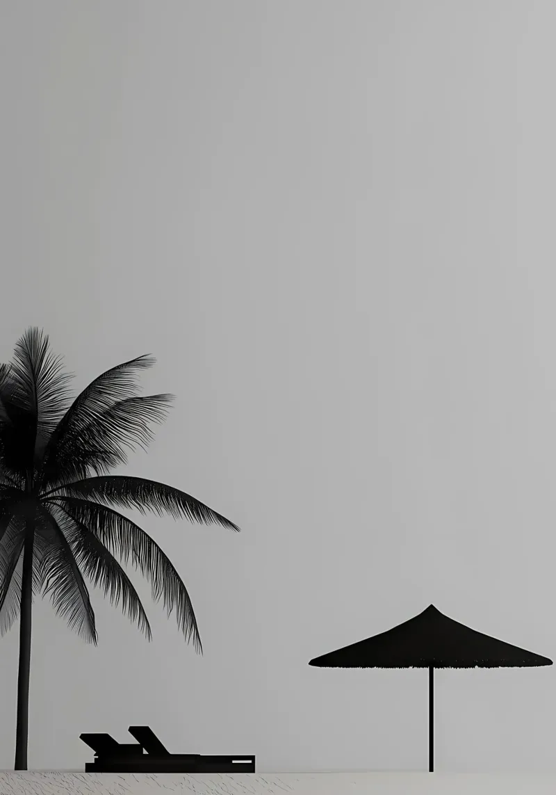 Silhouette di una spiaggia di palme carta hahnemühle da Matthew Katz