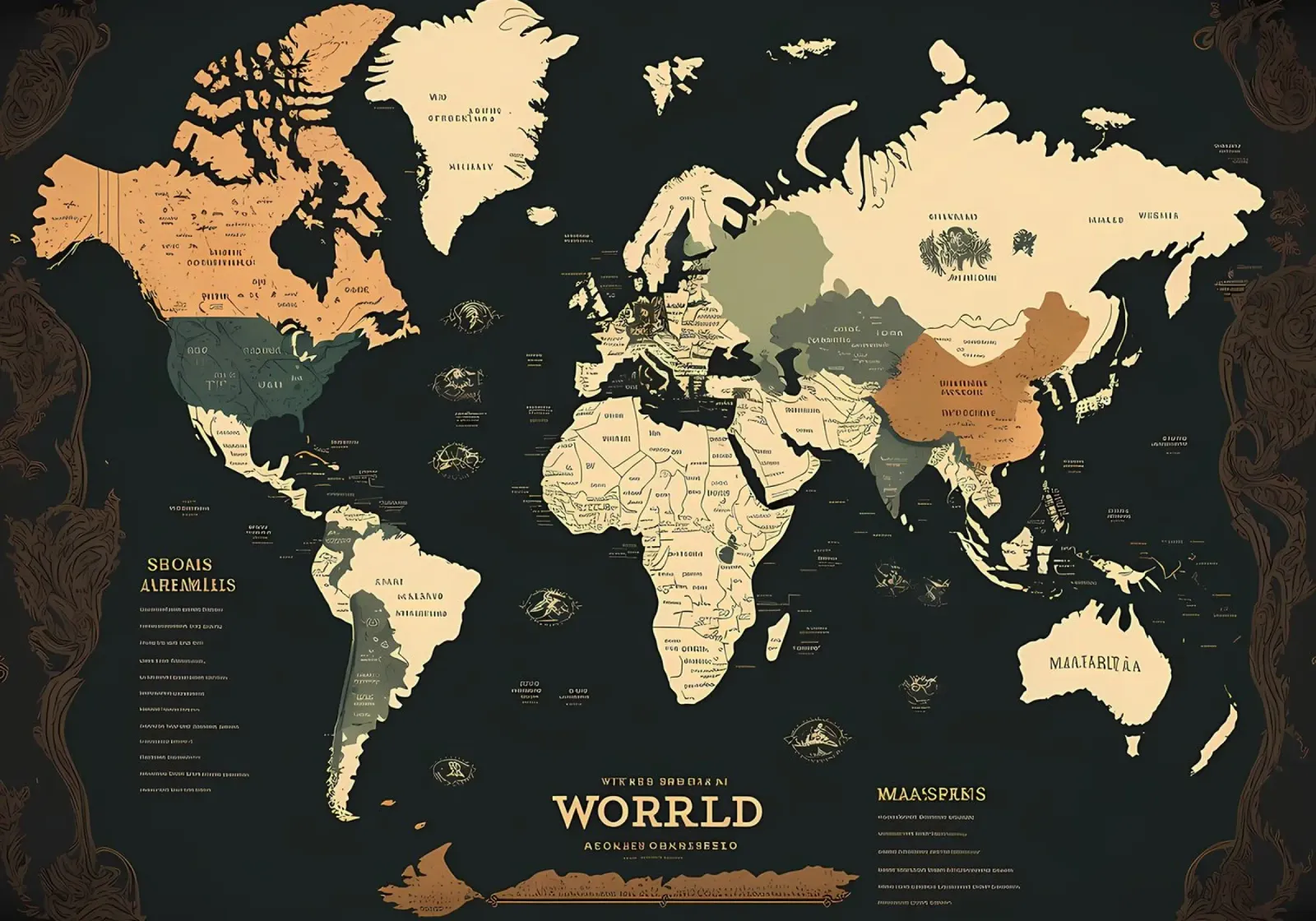 Mapa mundial lienzo de Aiden Garcia