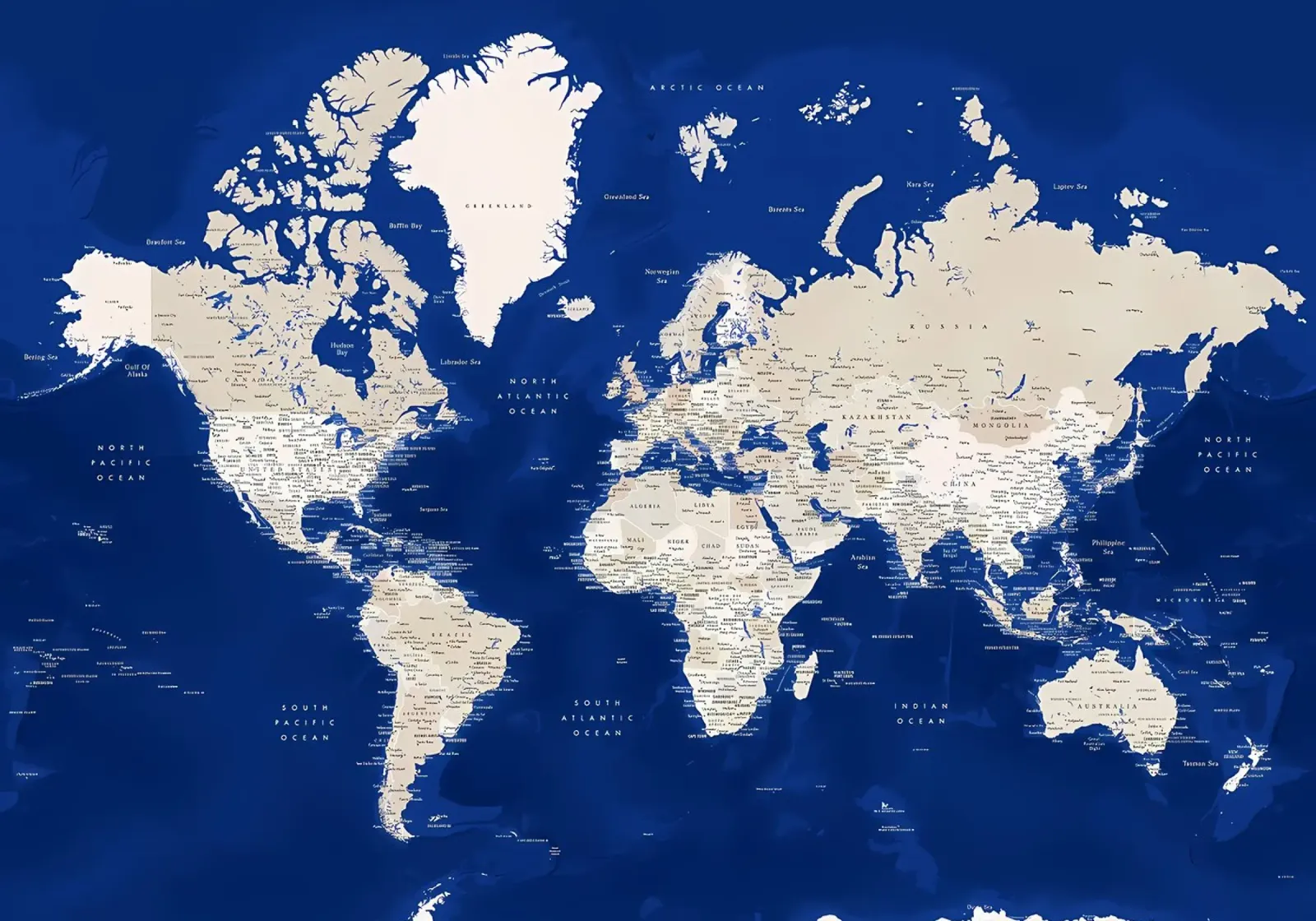 Mappa del mondo dettagliata Kameryn pellicola backlit da Aiden Garcia