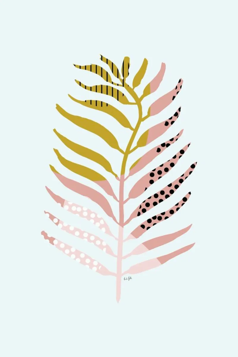 Graphic Leaf poster con telaio in alluminio da Linda Gobeta