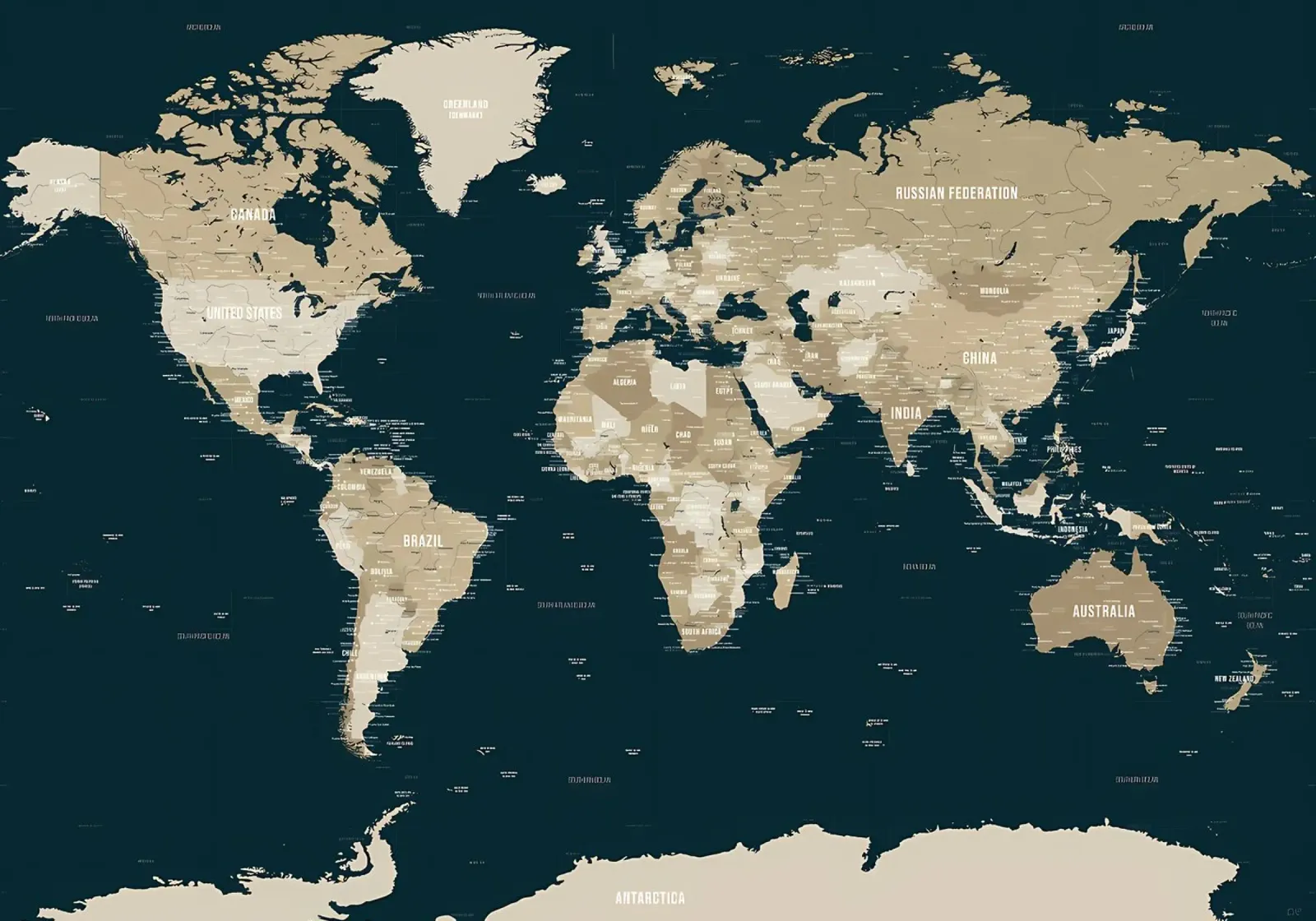 Mappa del mondo blu e marrone pellicola backlit da Aiden Garcia