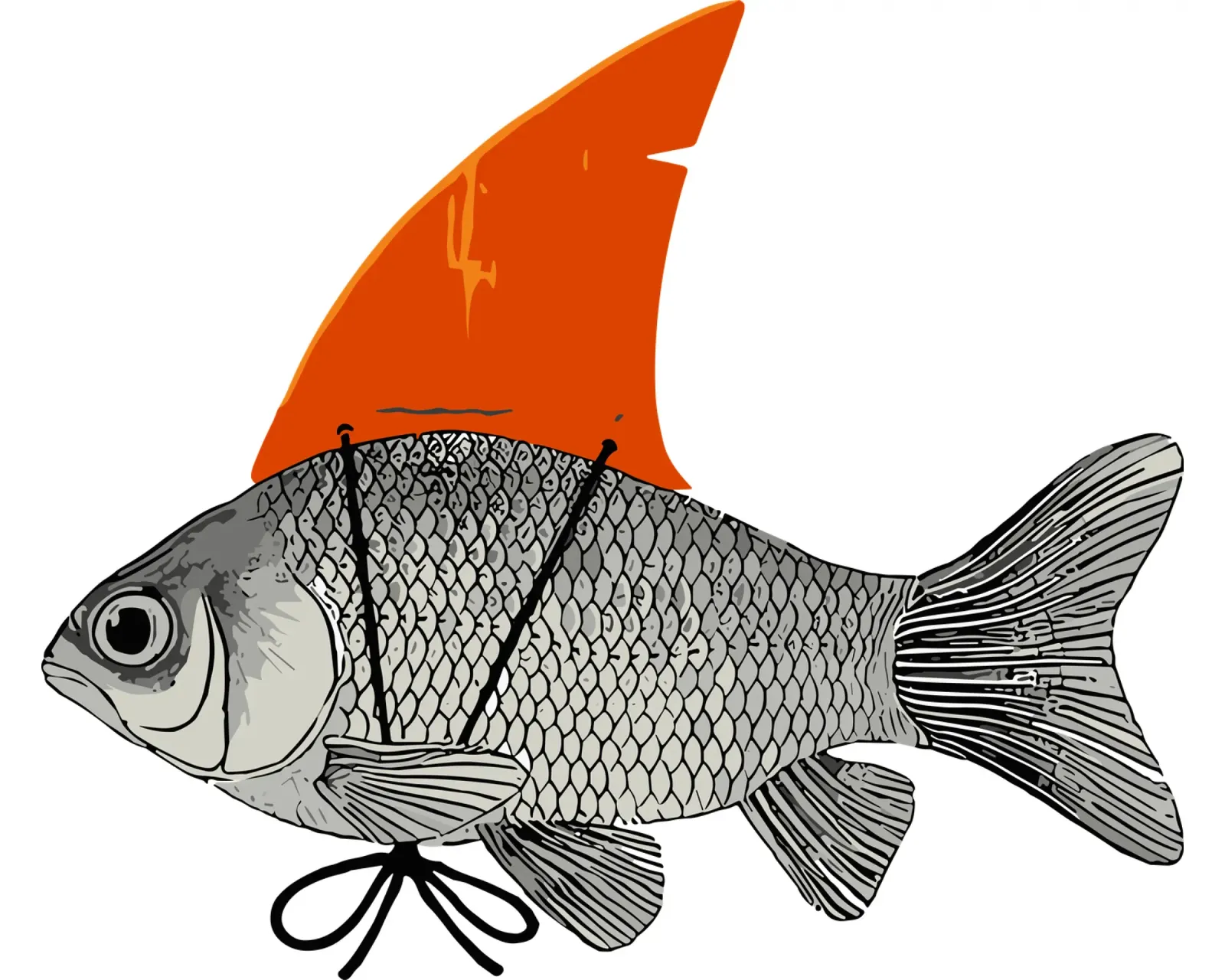 Goldfish with a Shark Fin hahnemühle by isokun