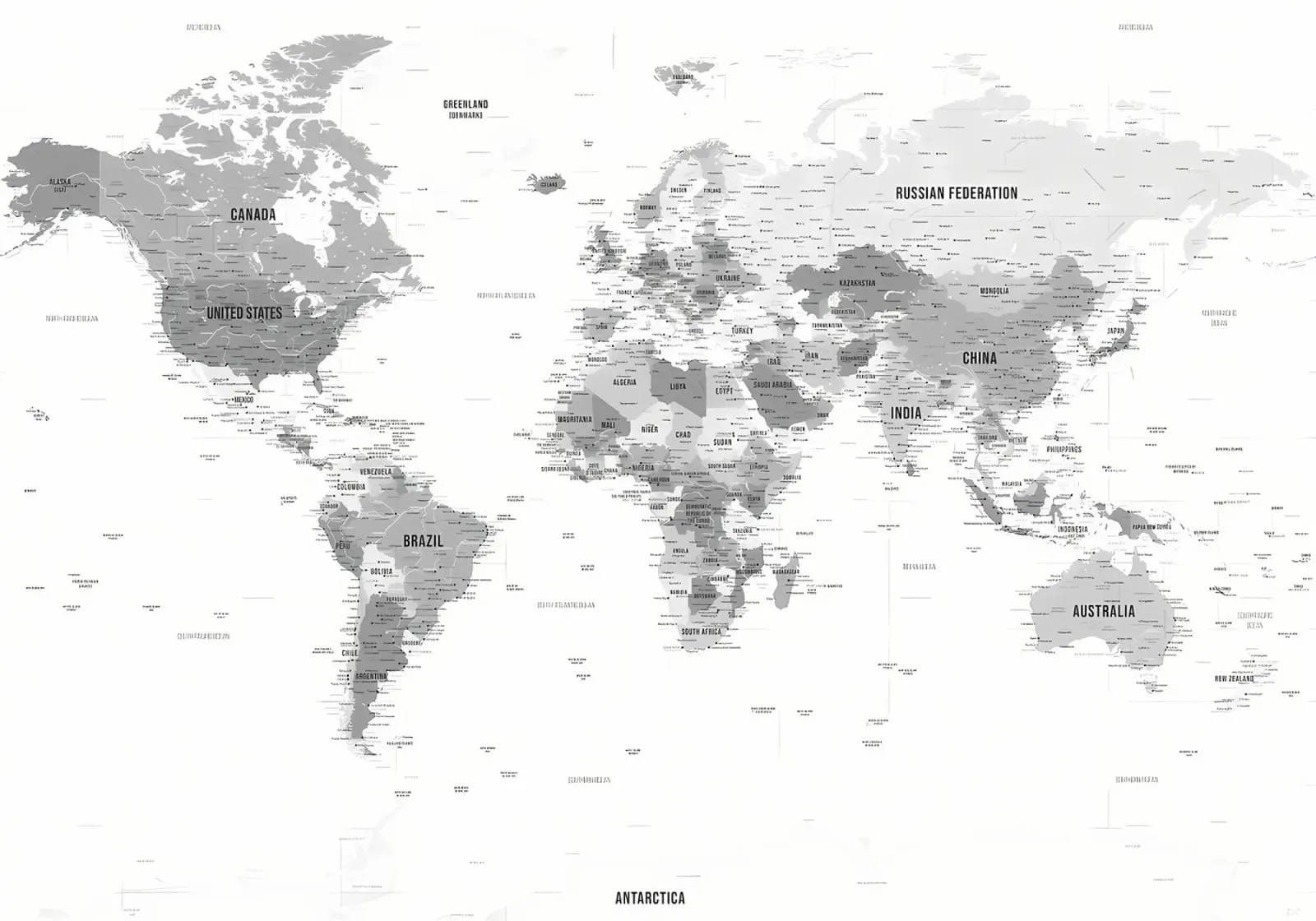 Mappa del mondo bianca poster da Aiden Garcia