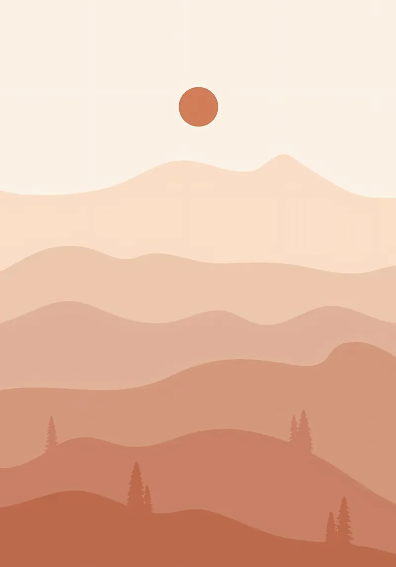 AbstractMoon Mountain Tree canvas by Bartosz Powalka
