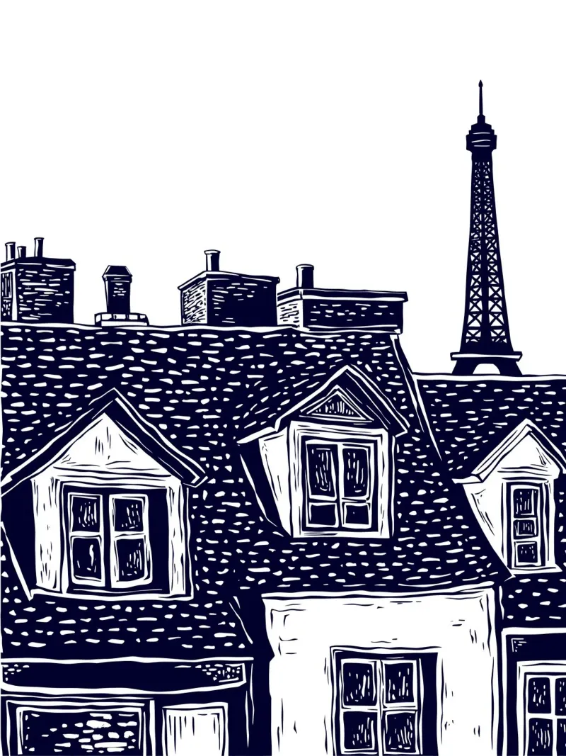 Timeless Paris poster con telaio in alluminio da Indigo Rain