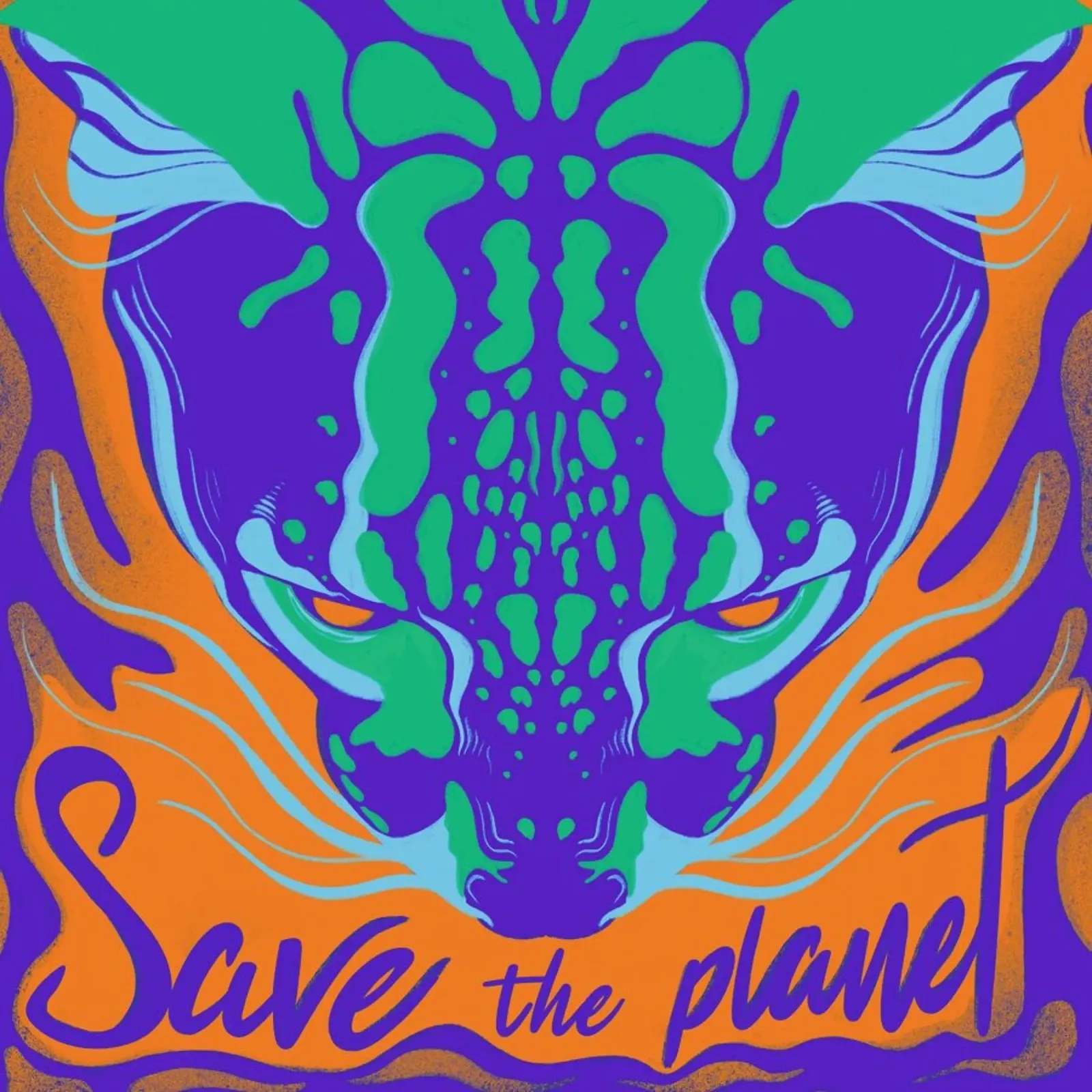 Save the Planet plexiglass da Kika illu