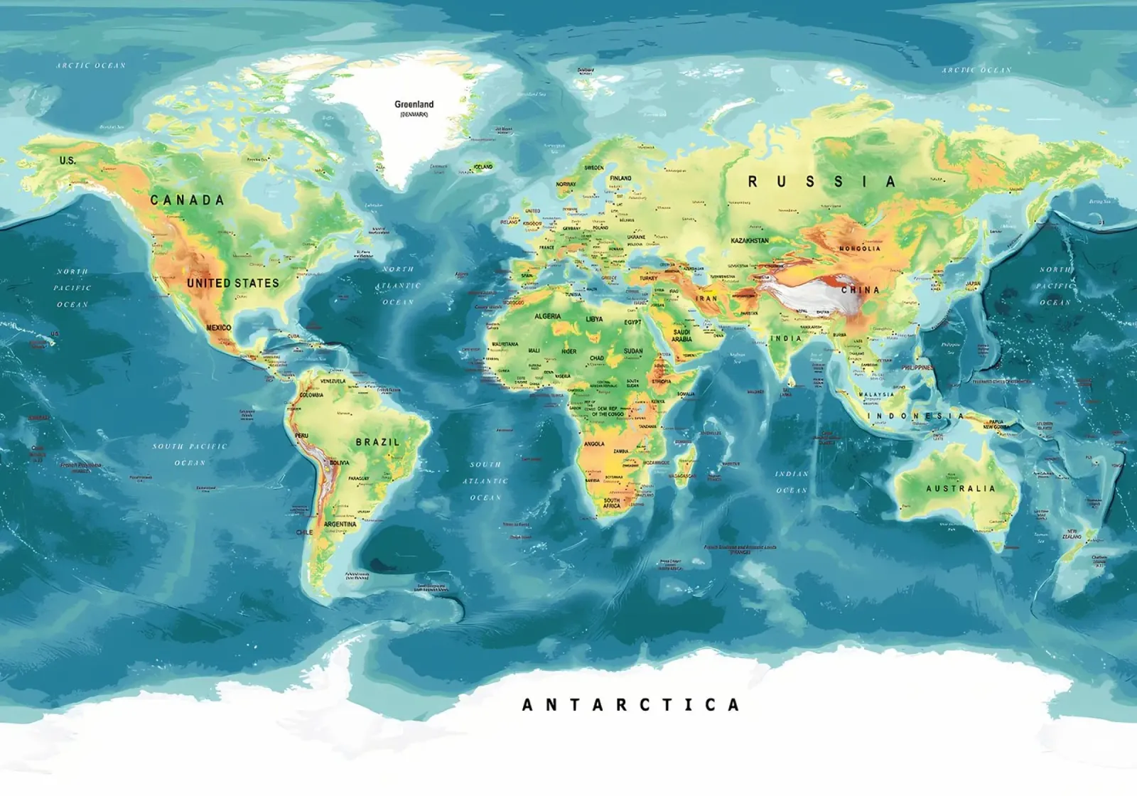 Mappa del mondo tela da Aiden Garcia