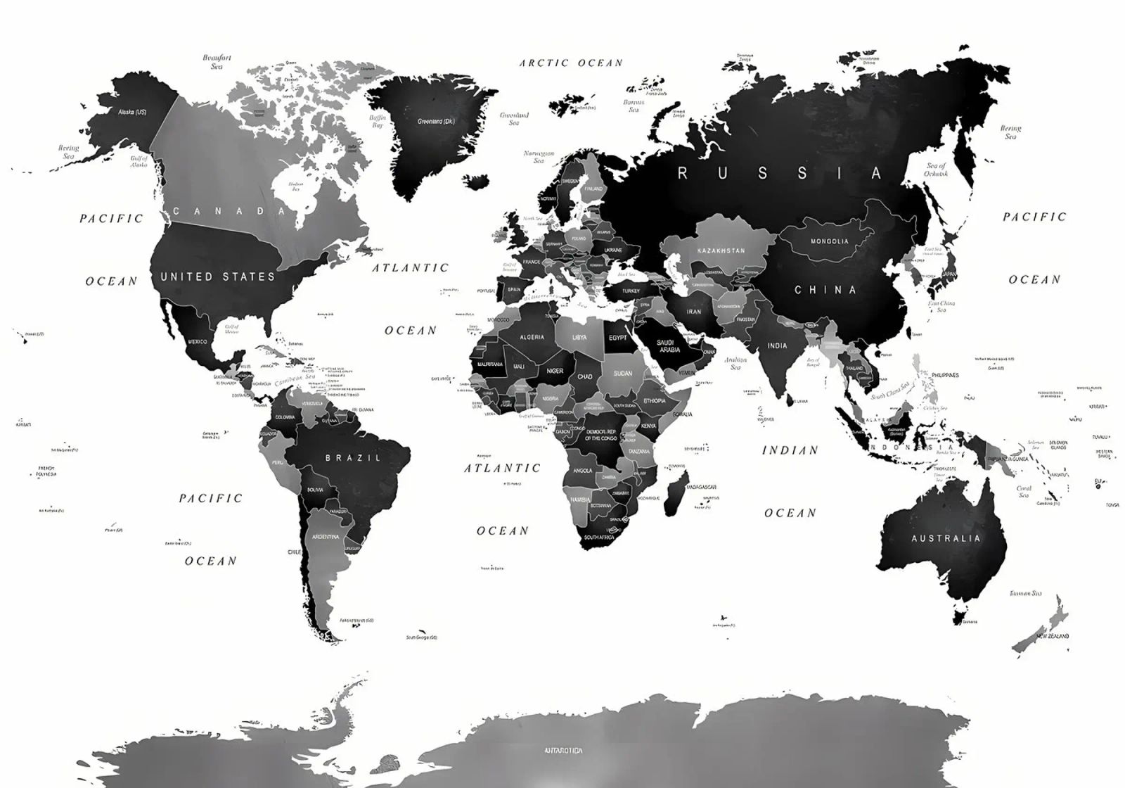 World Map Black White poster by Aiden Garcia