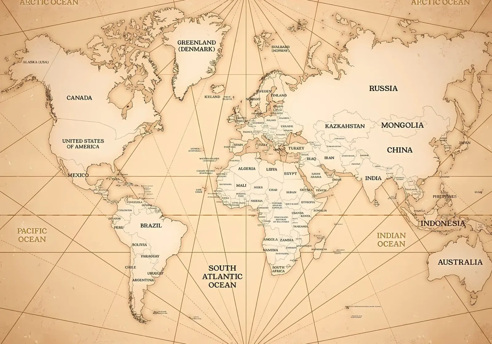 Old Map of the World canvas by Aiden Garcia