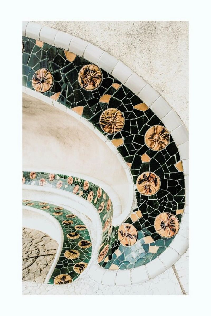 Barcelona Tiles poster with aluminum frame by METROPOLIS