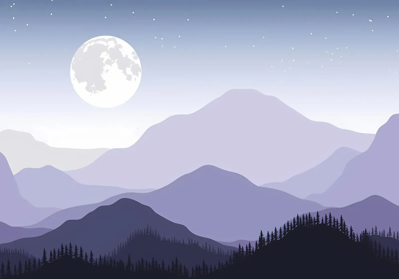 Berg kleuren vector canvas met Baklijst van Bartosz Powalka