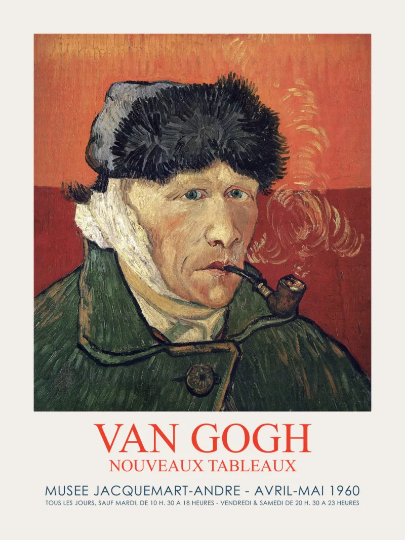 Van Gogh Retro Kunst Tentoonstelling canvas met Baklijst van Vintagrafica