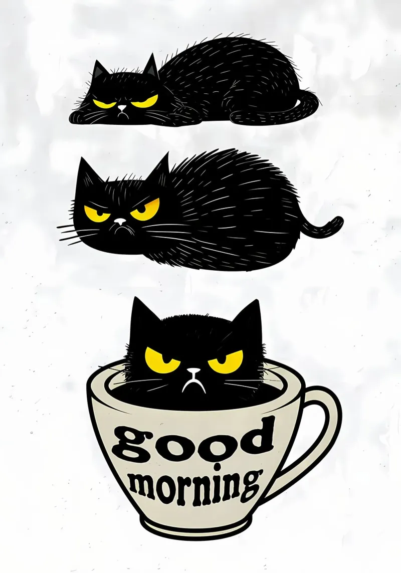 Gatto divertente Caffè mattutino pellicola backlit da Bartosz Powalka