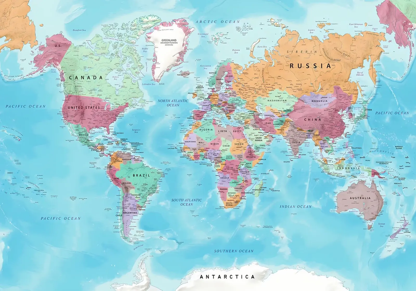 World map alu-dibond by Aiden Garcia