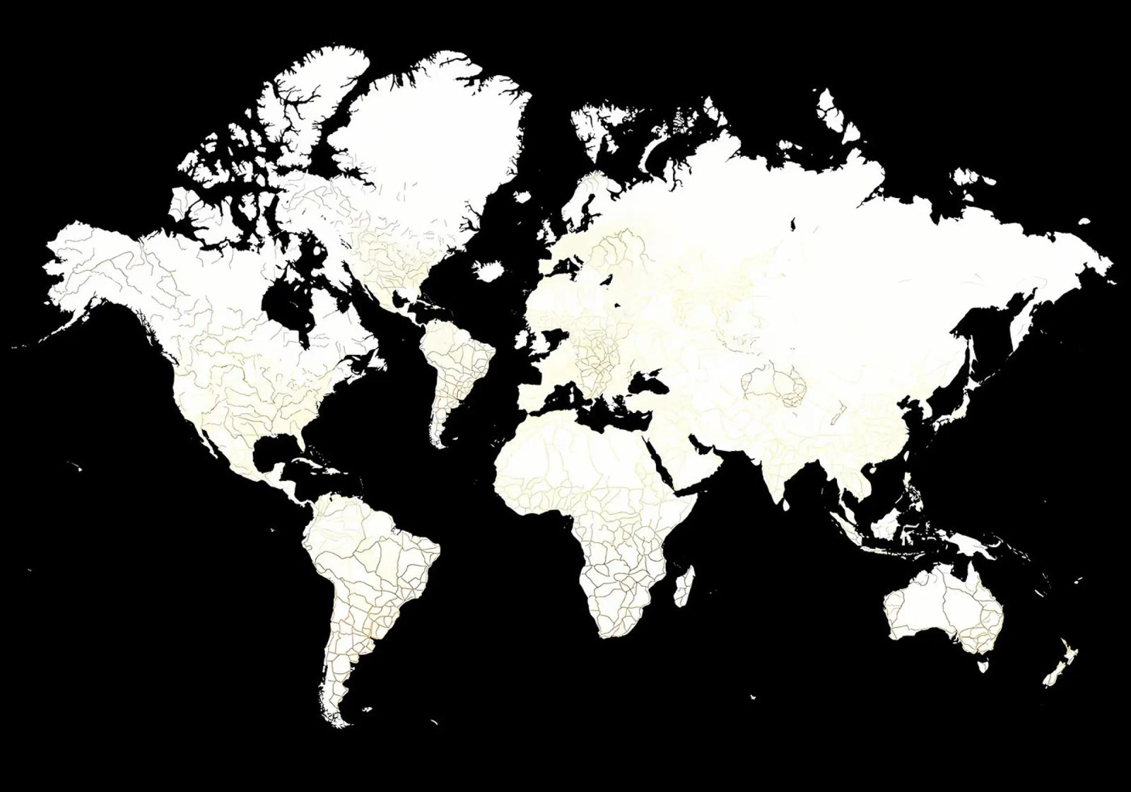 world map gold poster by Aiden Garcia