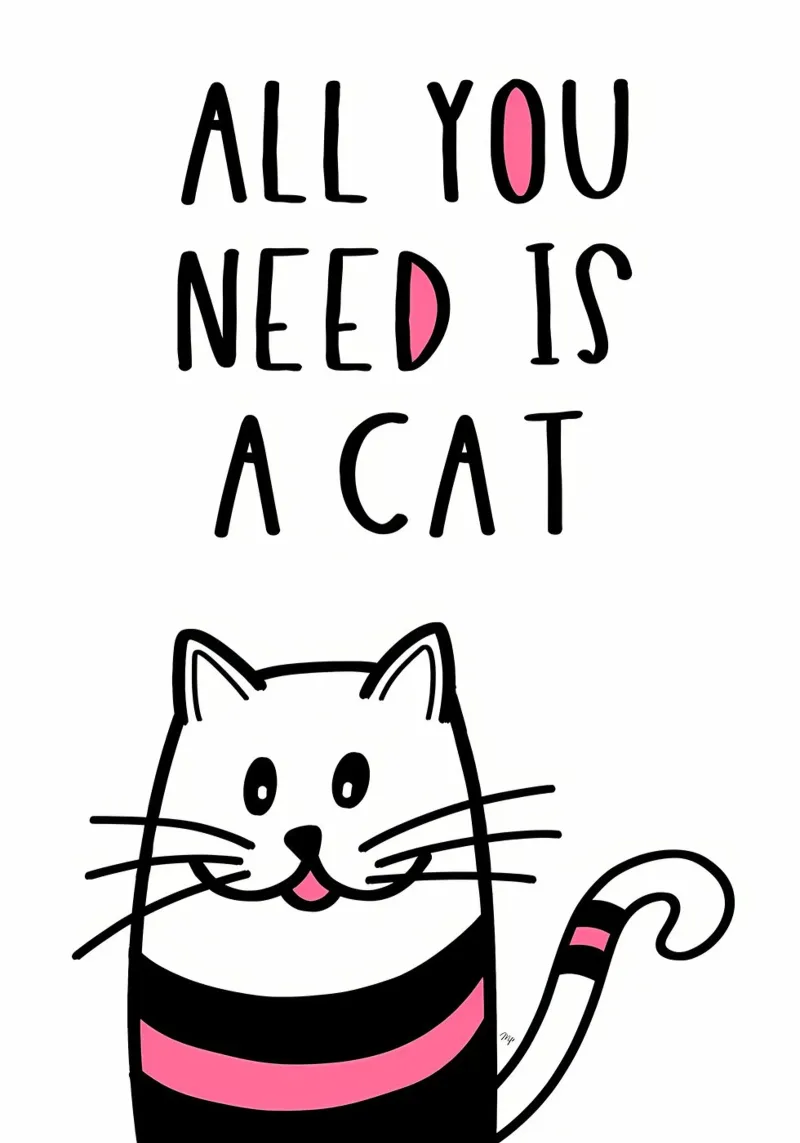 Cat Lover Quote alu-dibond by Bartosz Powalka