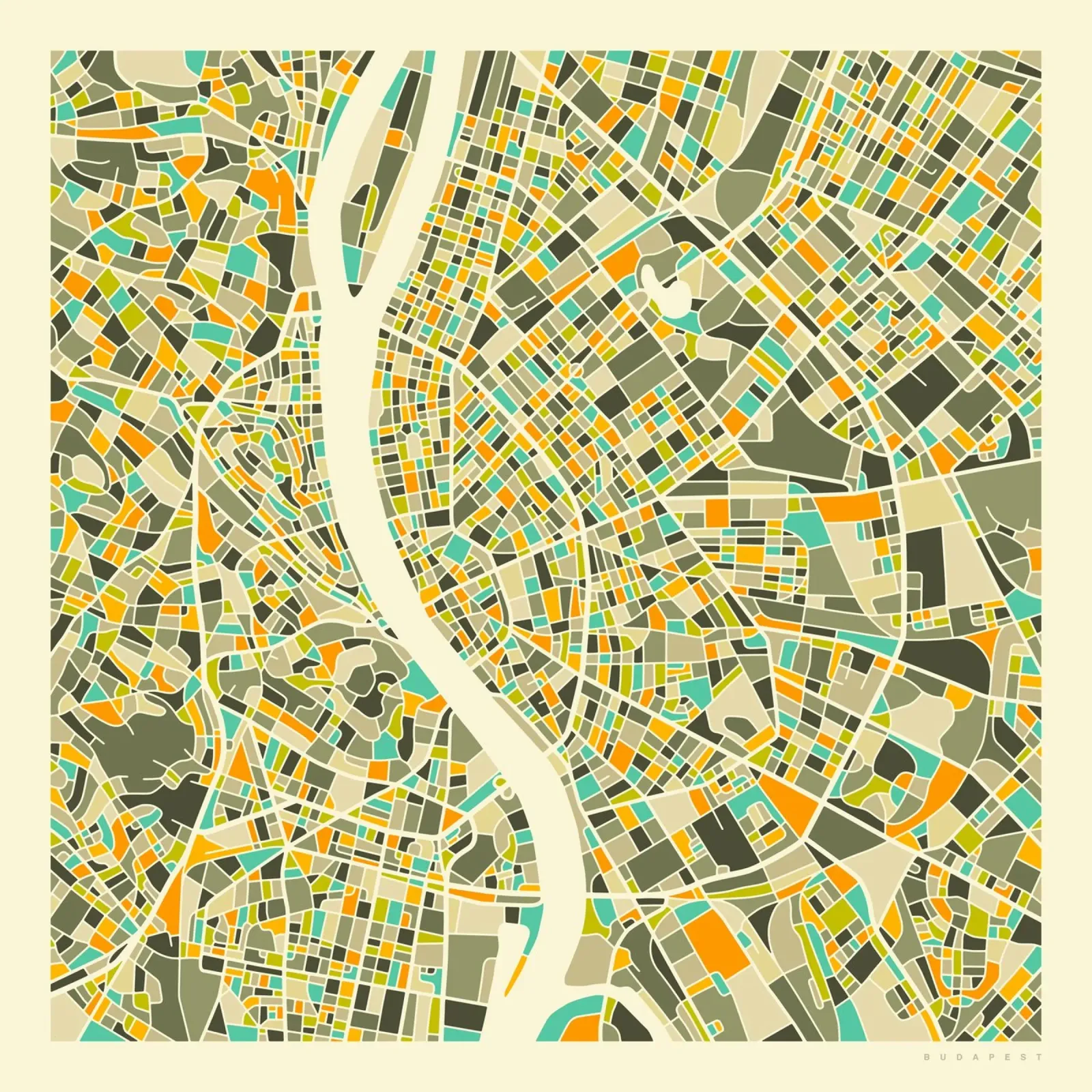 Budapest Map carta hahnemühle da Jazzberry Blue