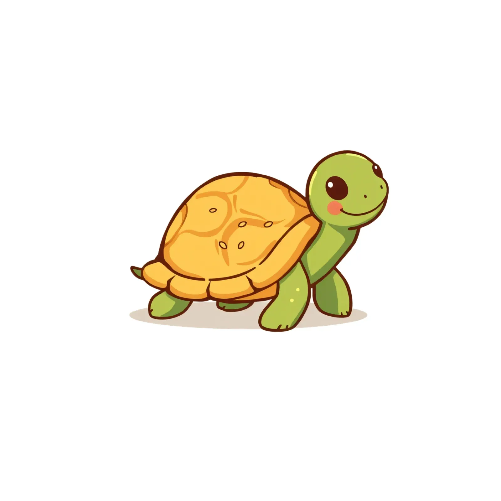 A cheerful cartoon turtle happily wanders canvas with Floater frame by DesignDoodle