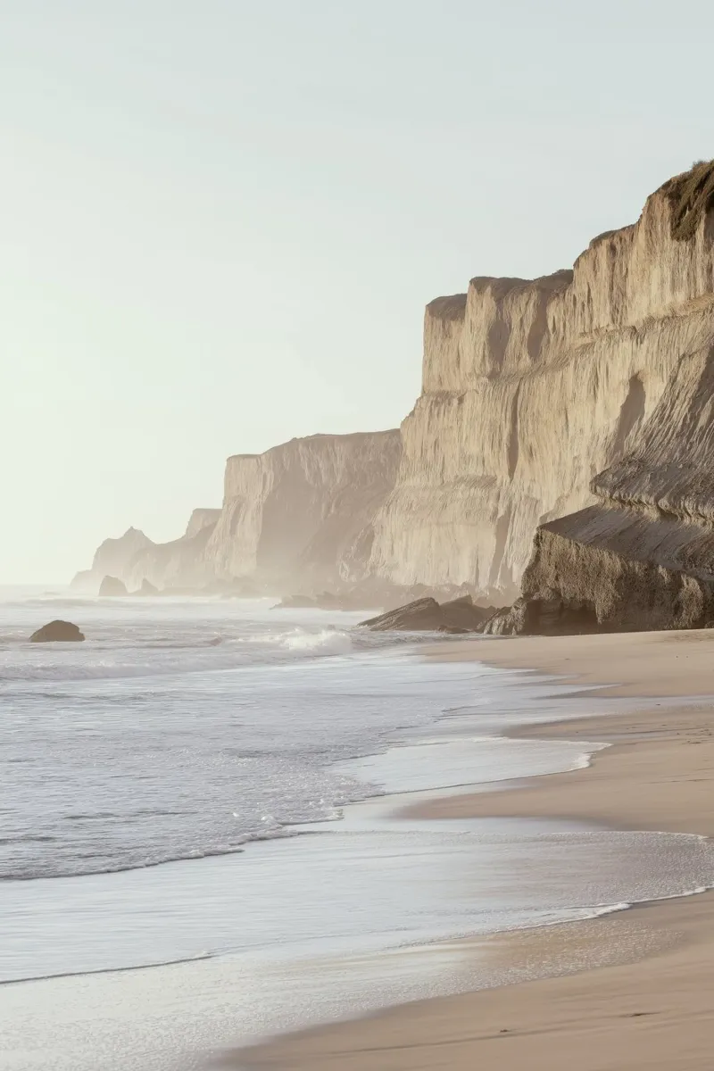 Coastal Cliffs Ocean View Art canvas van Indigo Tides Art