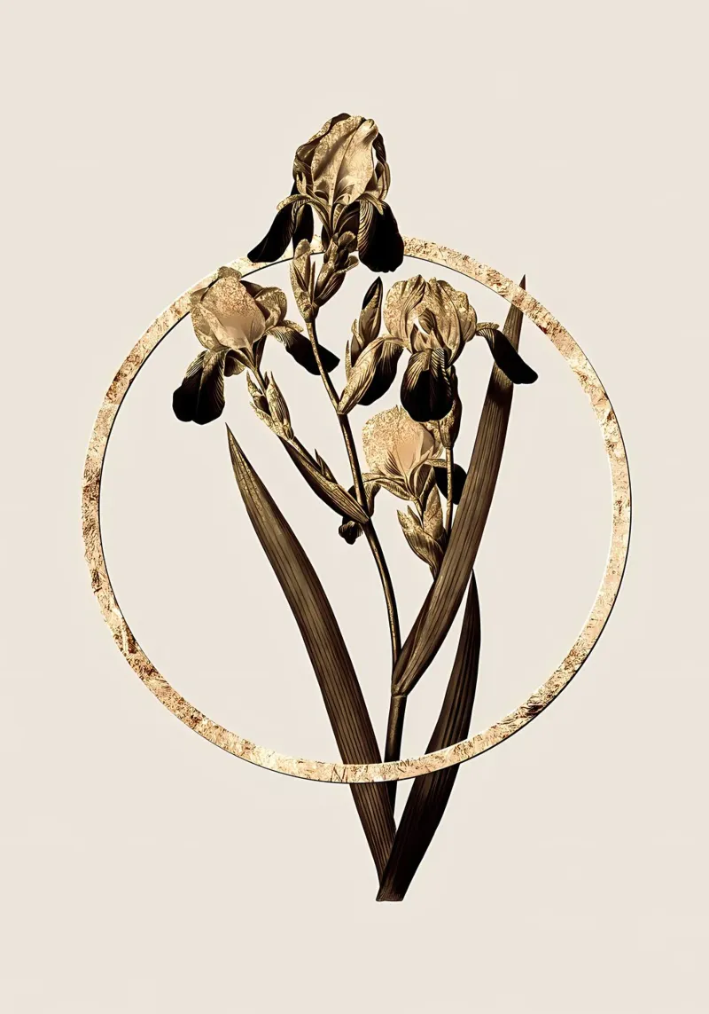 Iris profumato di sambuco d'oro pellicola backlit da Nicholas Campbell
