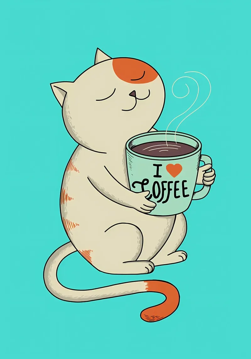 gatto e caffè carta hahnemühle da Bartosz Powalka
