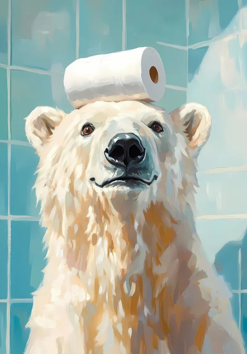 Orso polare con carta igienica pellicola backlit da Adrian Patel