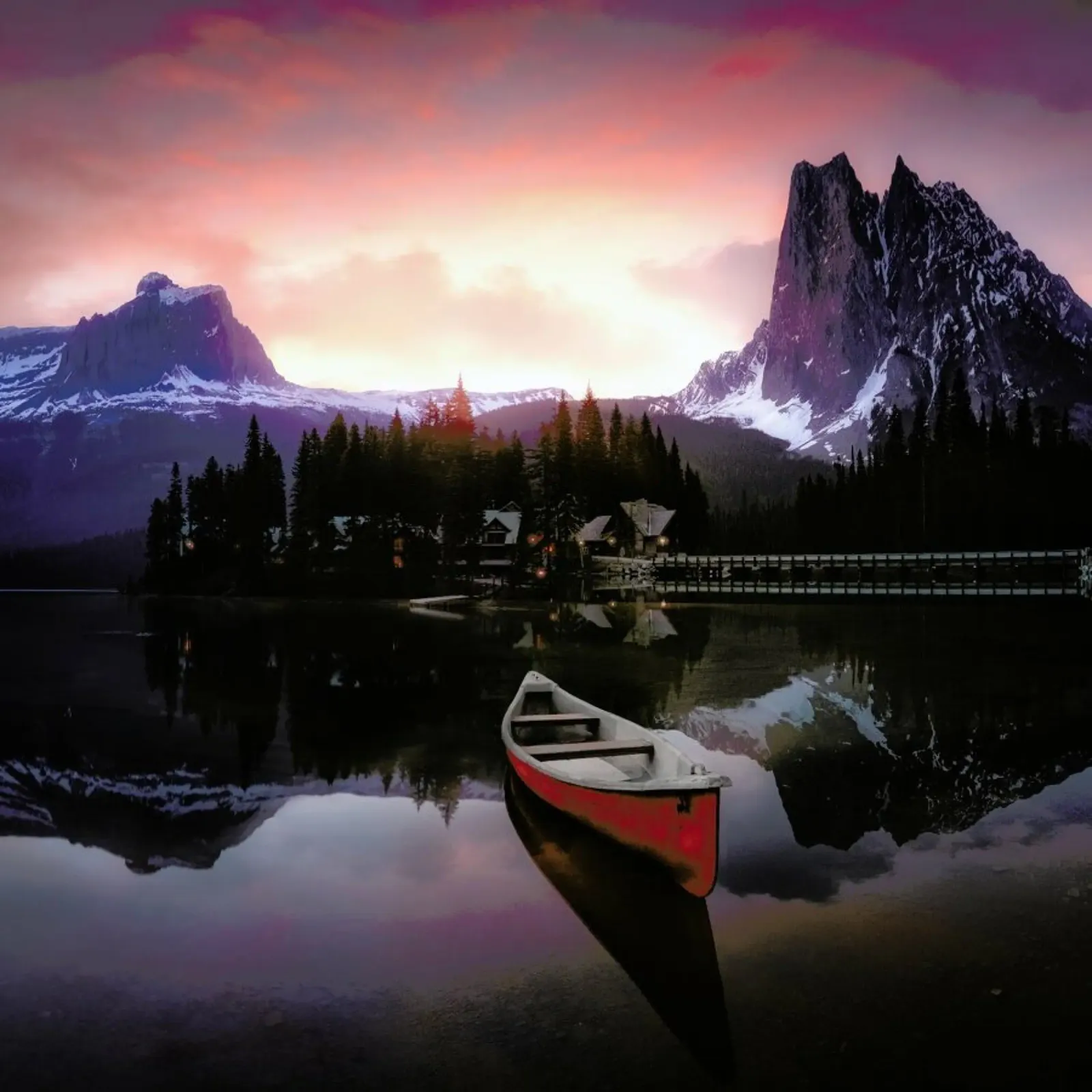 Rocky Mountains The Boat at Sunrise 7R24696 - joanaduenas poster da Pictufy