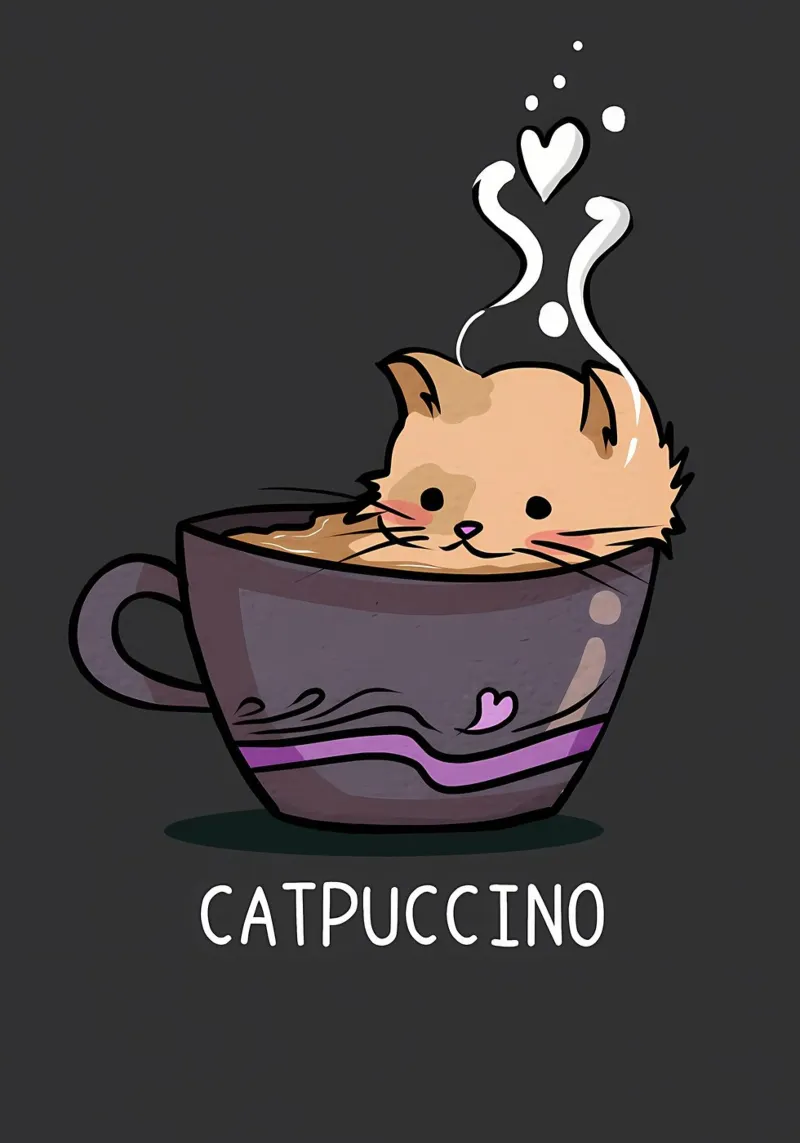 Catpuccino Funny Pun pellicola backlit da Bartosz Powalka
