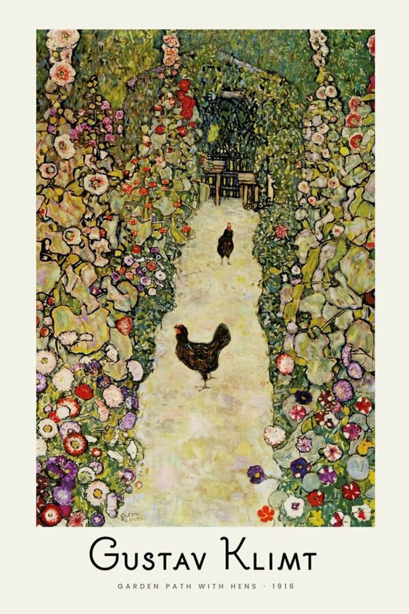 Klimt - Garden Path with Hens pellicola backlit da ARTOTHEK